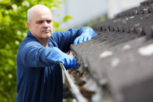 How do professionals clean gutters